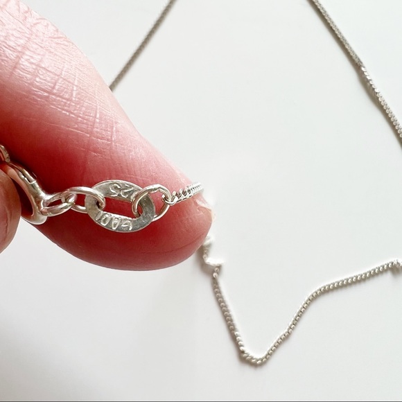 Silver Hamsa Hand Charm Necklace - Picture 4 of 5